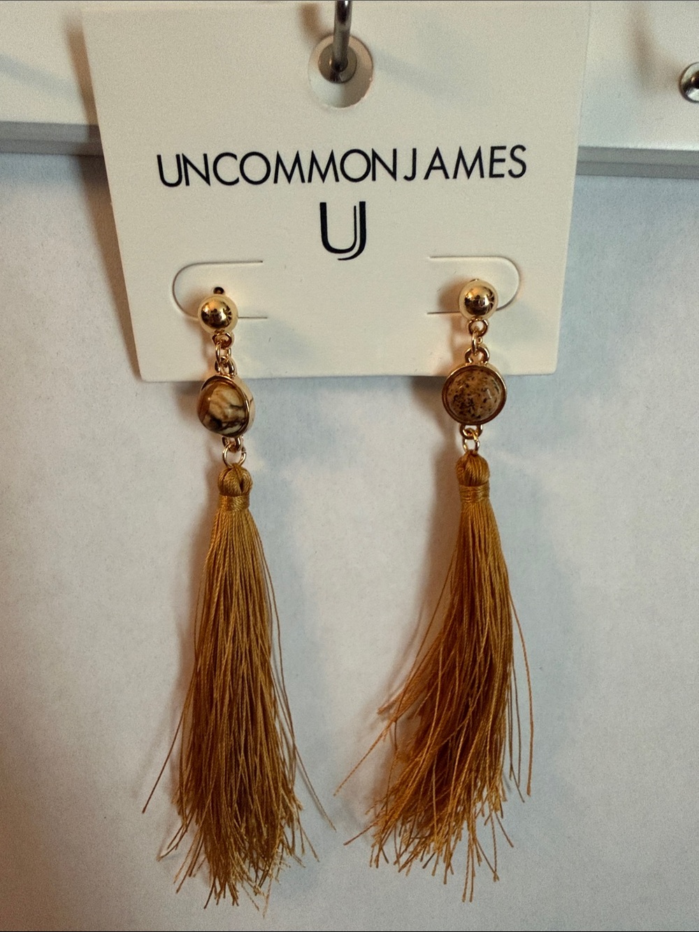 Uncommon James Mustard Gold Tassel Drop Earrings